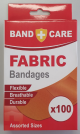 Fabric Washproof Bandages Assorted Sizes Bandcare 46469 (Pack of 100)